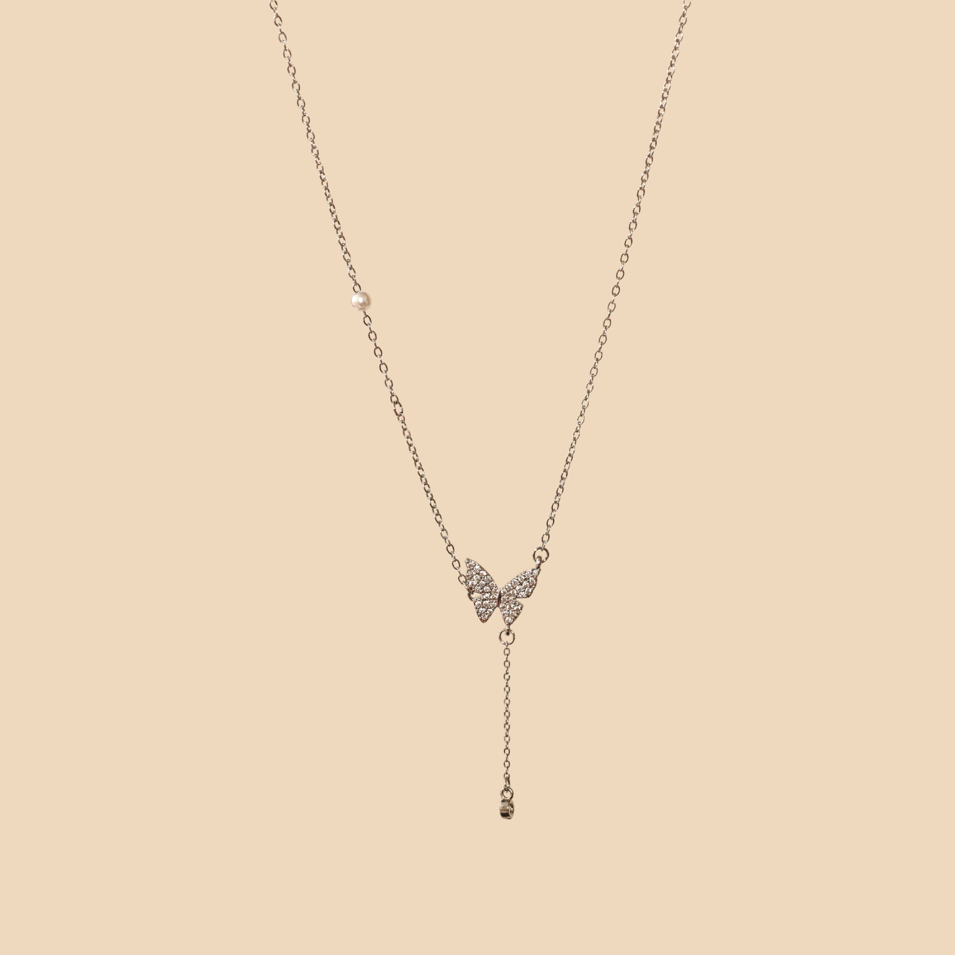 Papillon Argent Silver Butterfly Necklace Chain