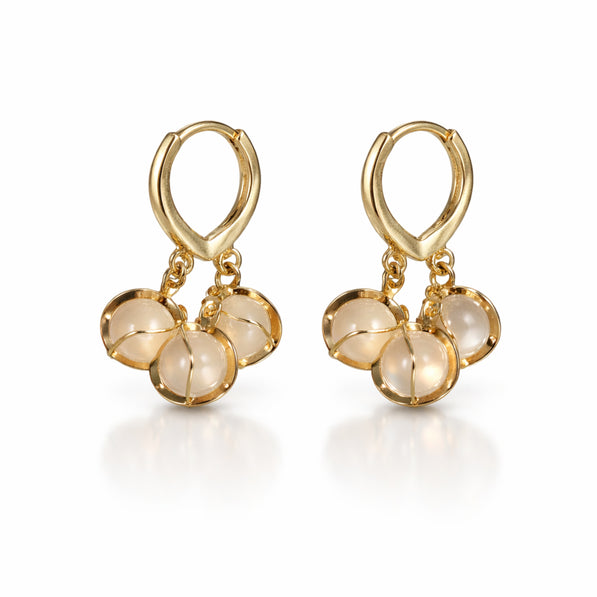 Pearl Drop Huggie Earrings