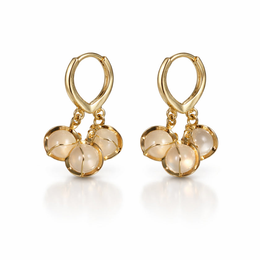 Pearl Drop Huggie Earrings