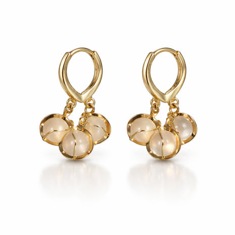 Pearl Drop Huggie Earrings