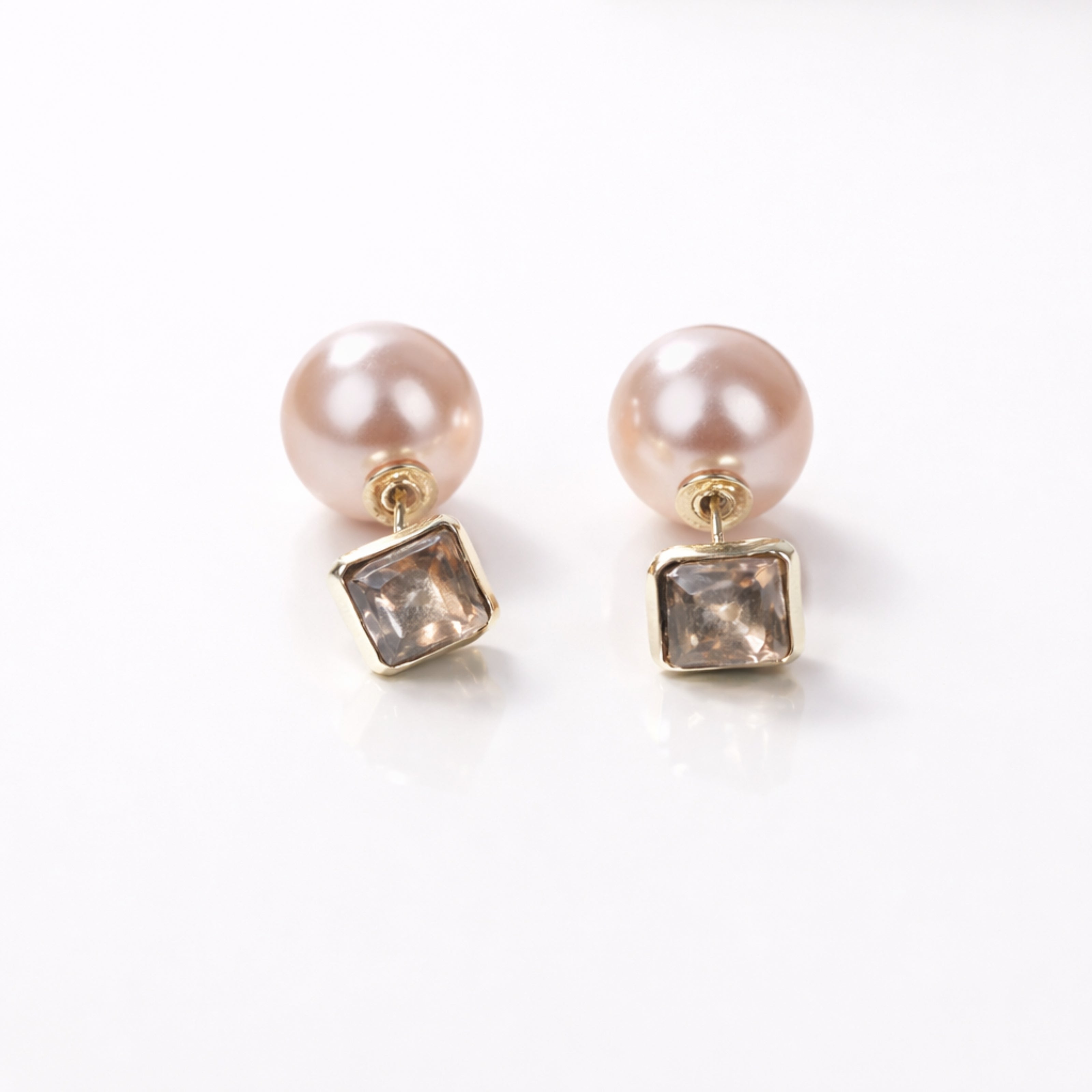 Dual Stone & Pearl Stud