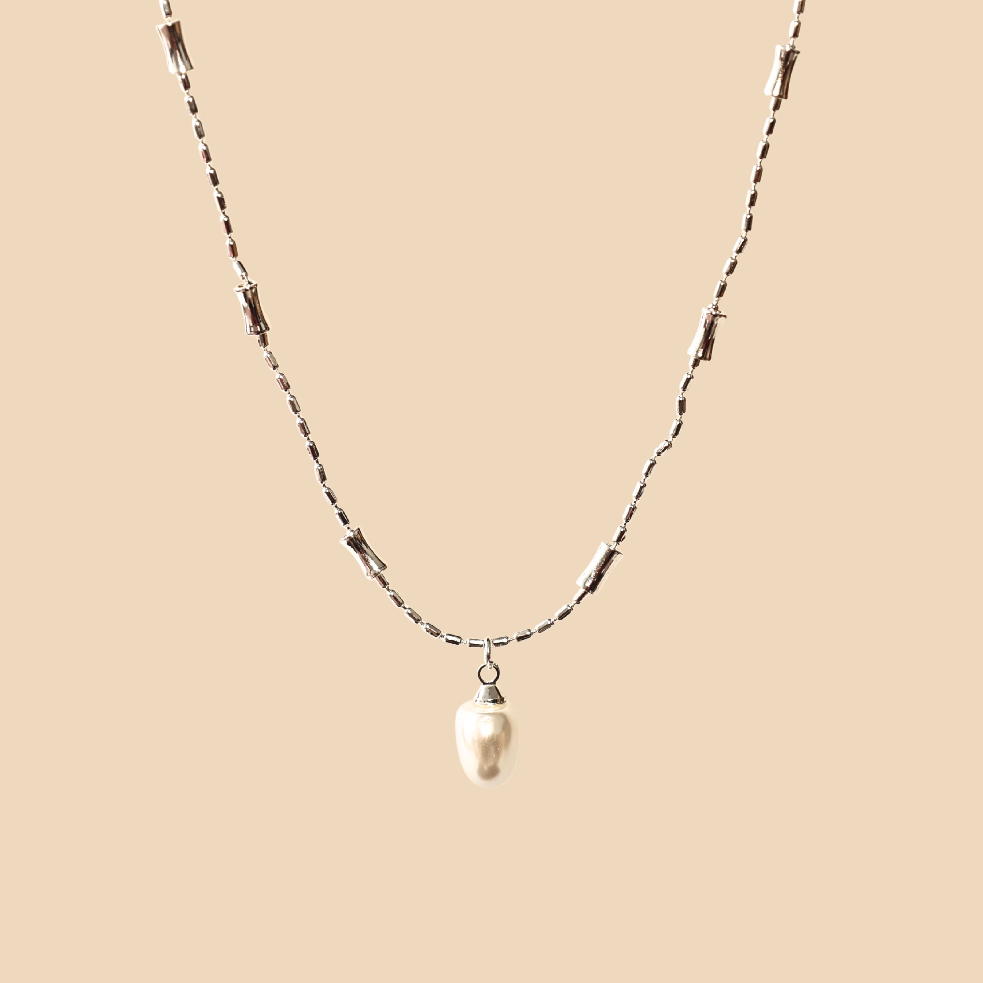Silver Pearl Drop Earrings