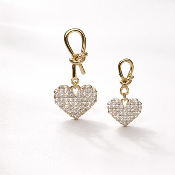 Heart Knot Dangle Earrings