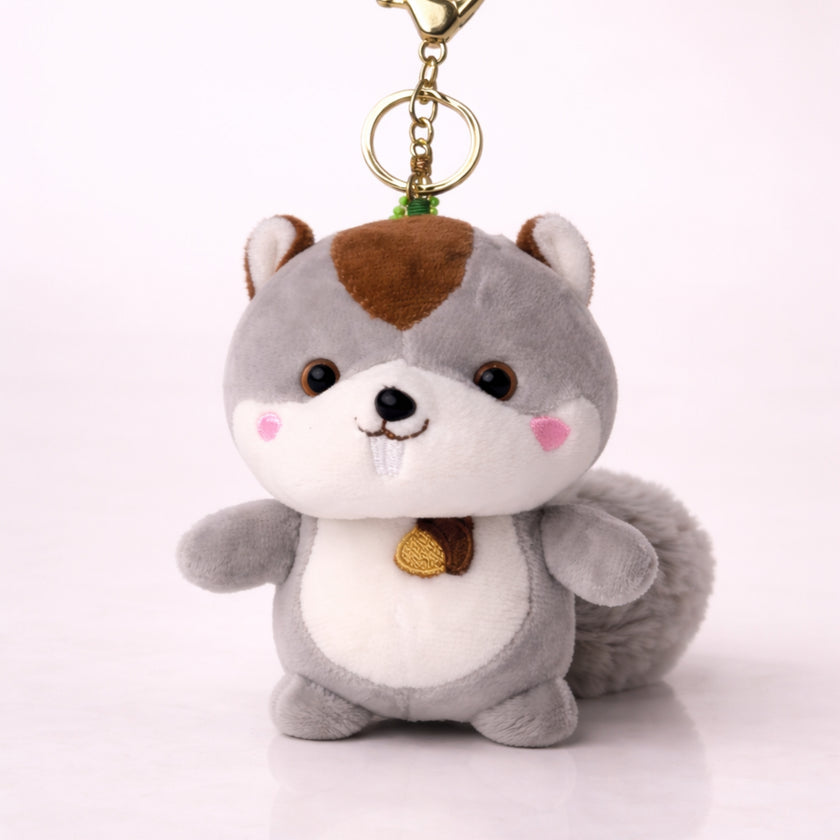 Nutty Grey Squirrel Plush Charm