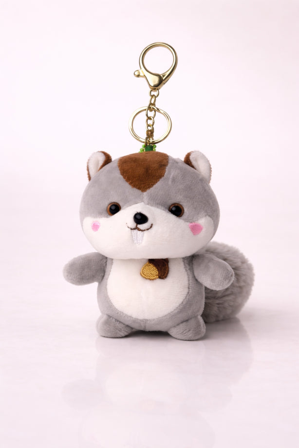 Nutty Grey Squirrel Plush Charm