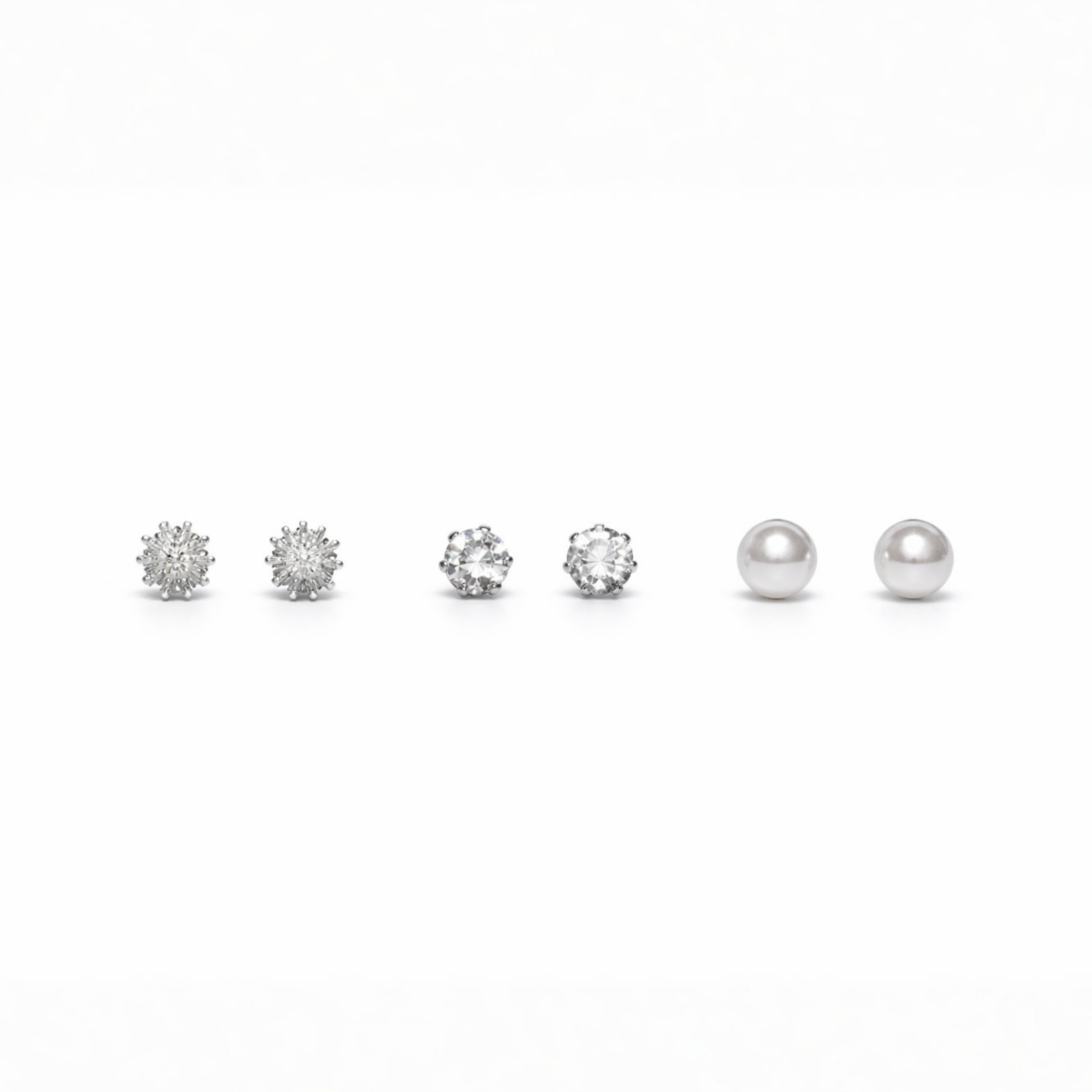 Silver Coral Stud Set