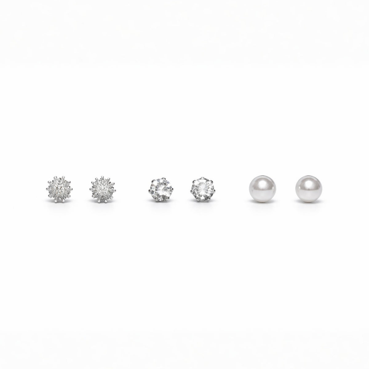 Silver Coral Stud Set