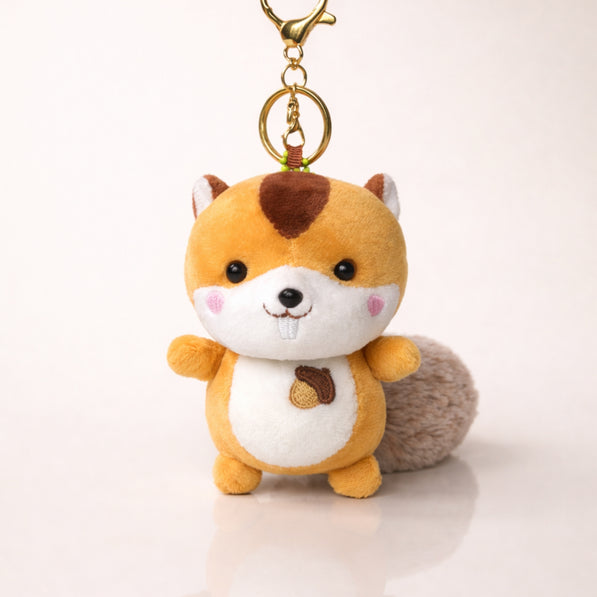 Nutty Golden Squirrel Plush Charm