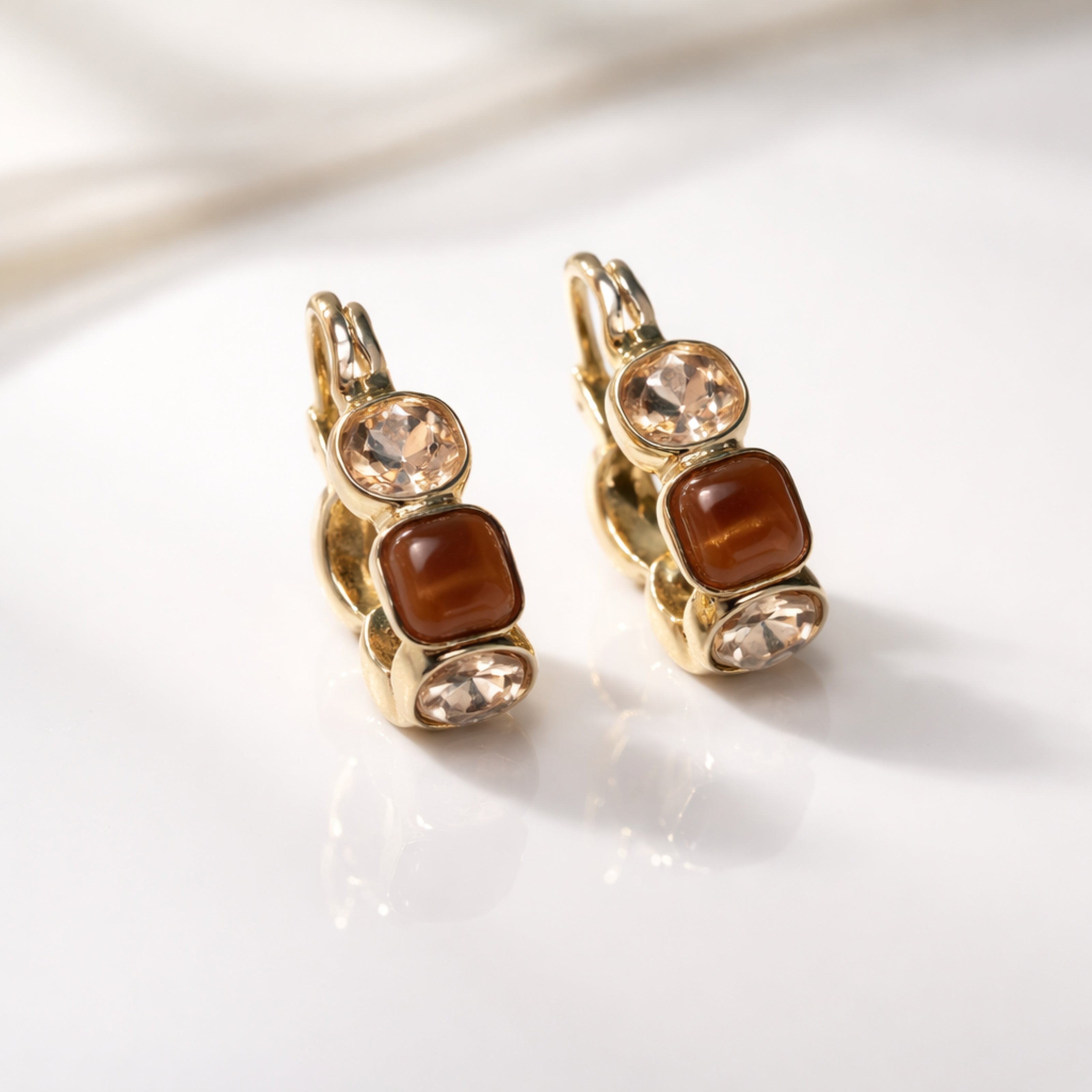 Vintage Gem Hoop Earrings