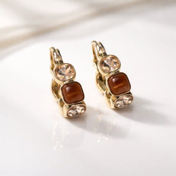 Vintage Gem Hoop Earrings
