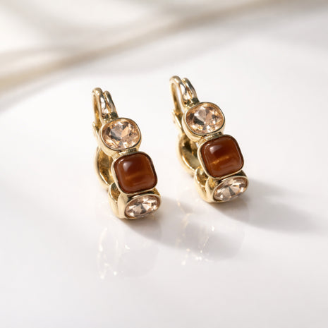 Vintage Gem Hoop Earrings