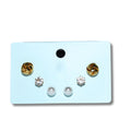 Golden Pearl Charm Stud Set