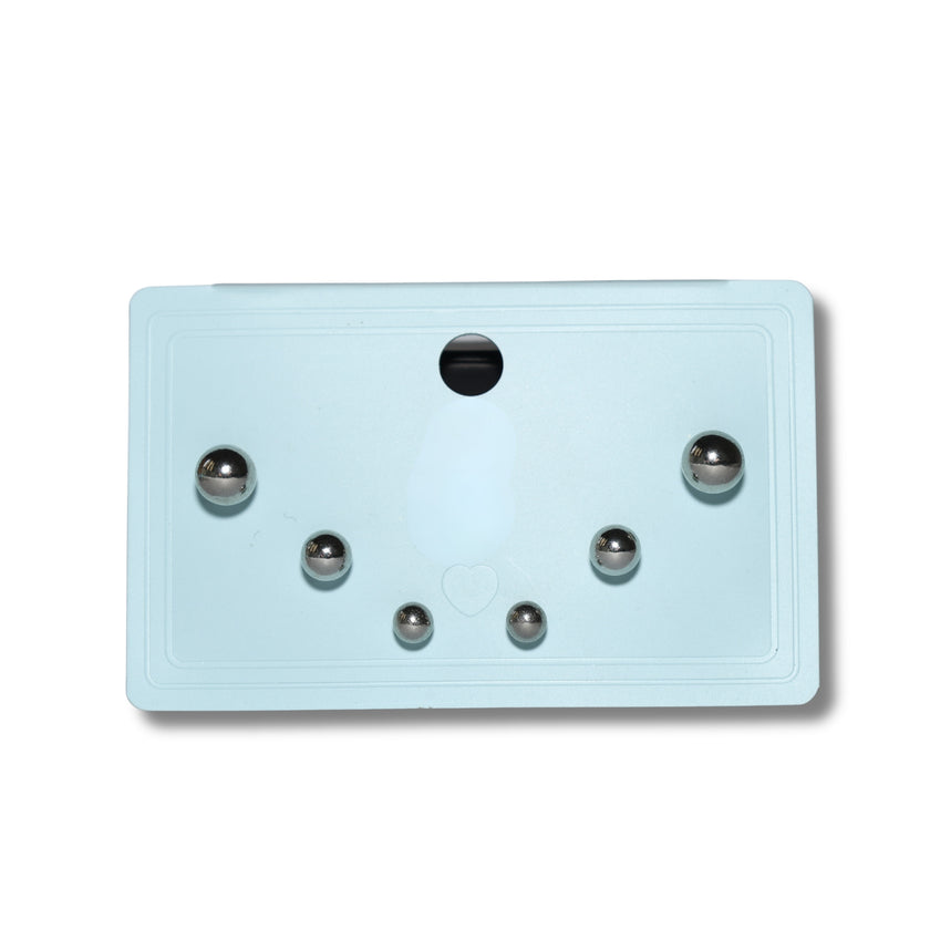 Silver Orb Stud Set
