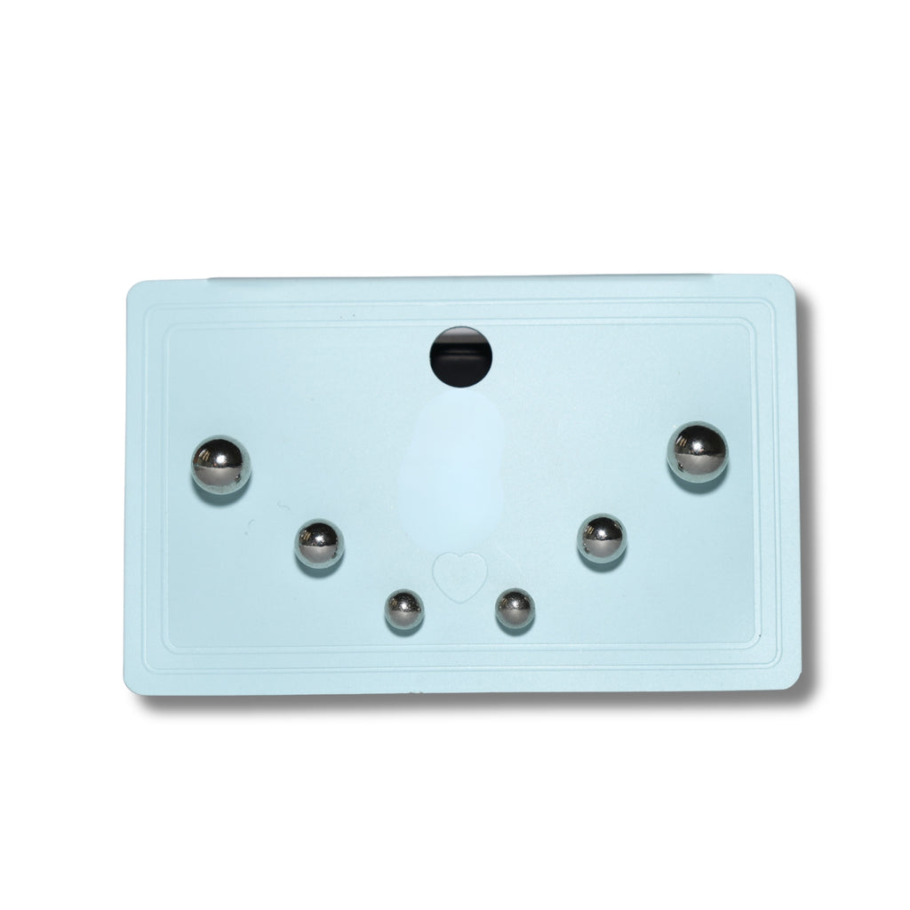 Silver Orb Stud Set