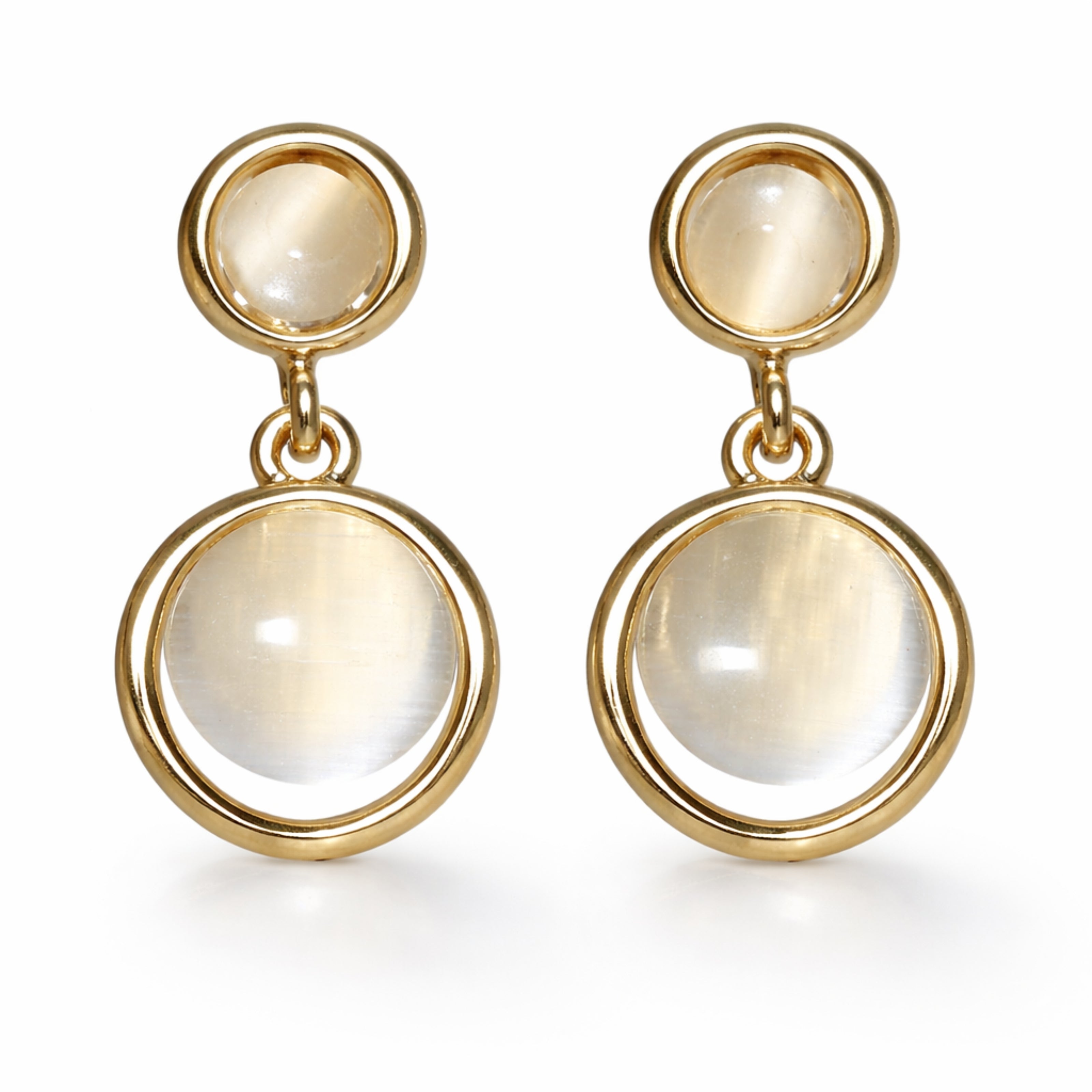 Luna Circle Drop Earrings