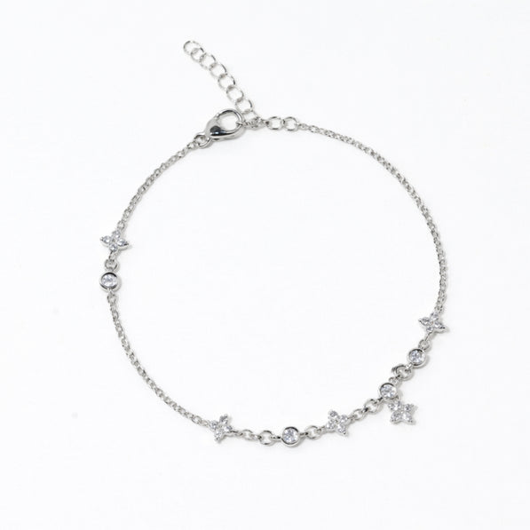 Silver Bloom Sparkle Bracelet