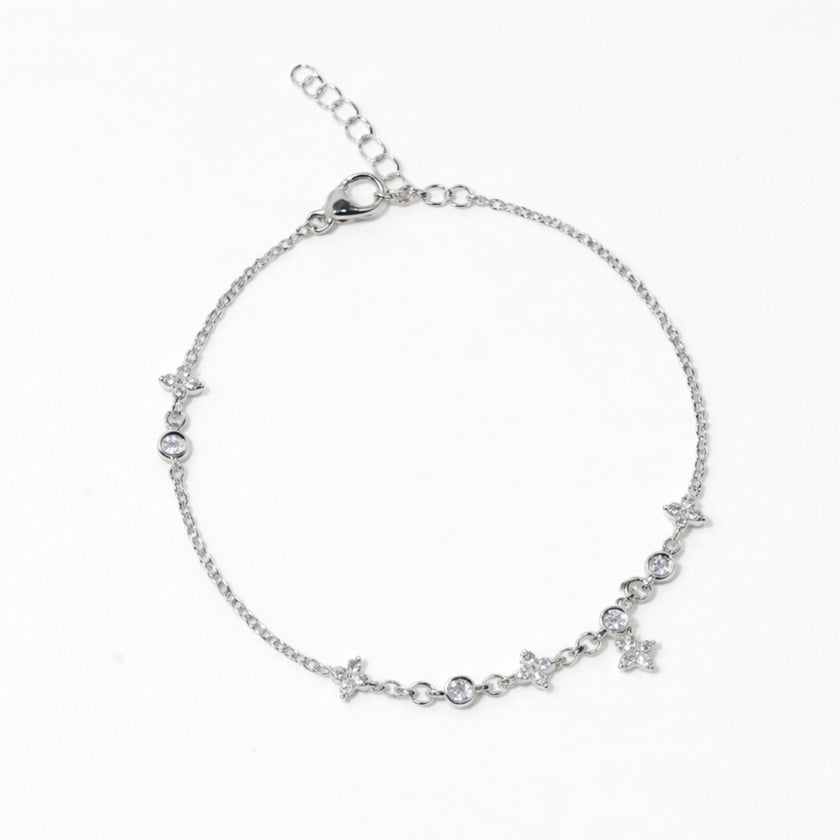 Silver Bloom Sparkle Bracelet