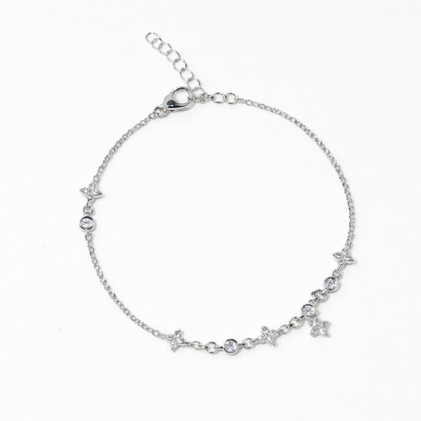 Silver Bloom Sparkle Bracelet