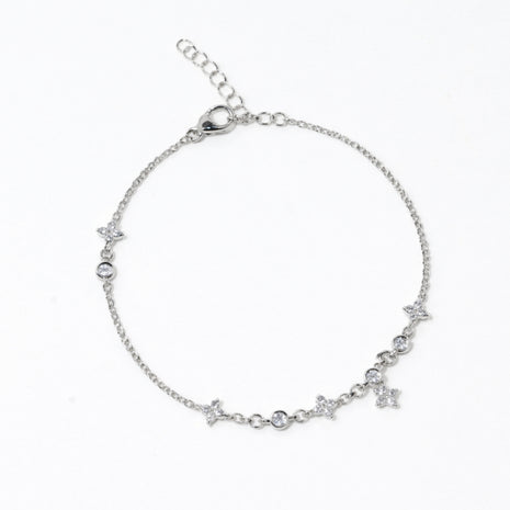 Silver Bloom Sparkle Bracelet