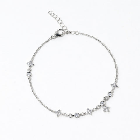 Silver Bloom Sparkle Bracelet