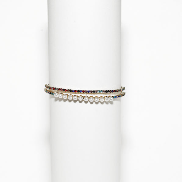 Multi Stone Pearl Bracelet