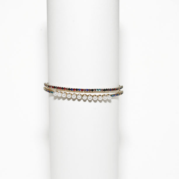 Multi Stone Pearl Bracelet