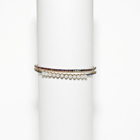 Multi Stone Pearl Bracelet