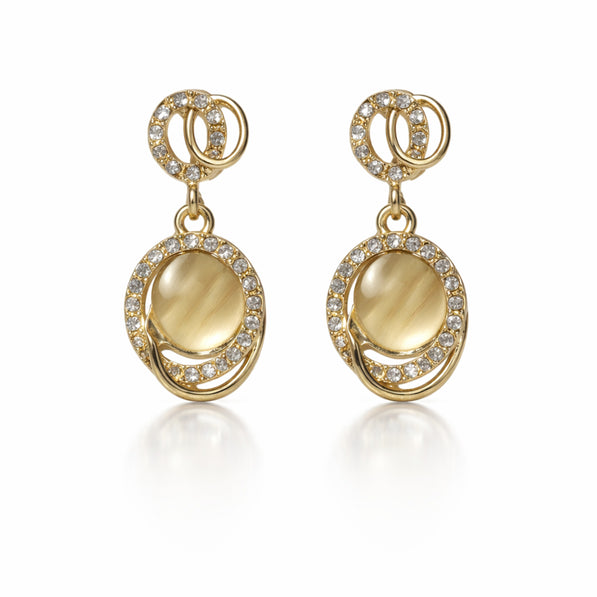 Golden Orbit Drop Earrings