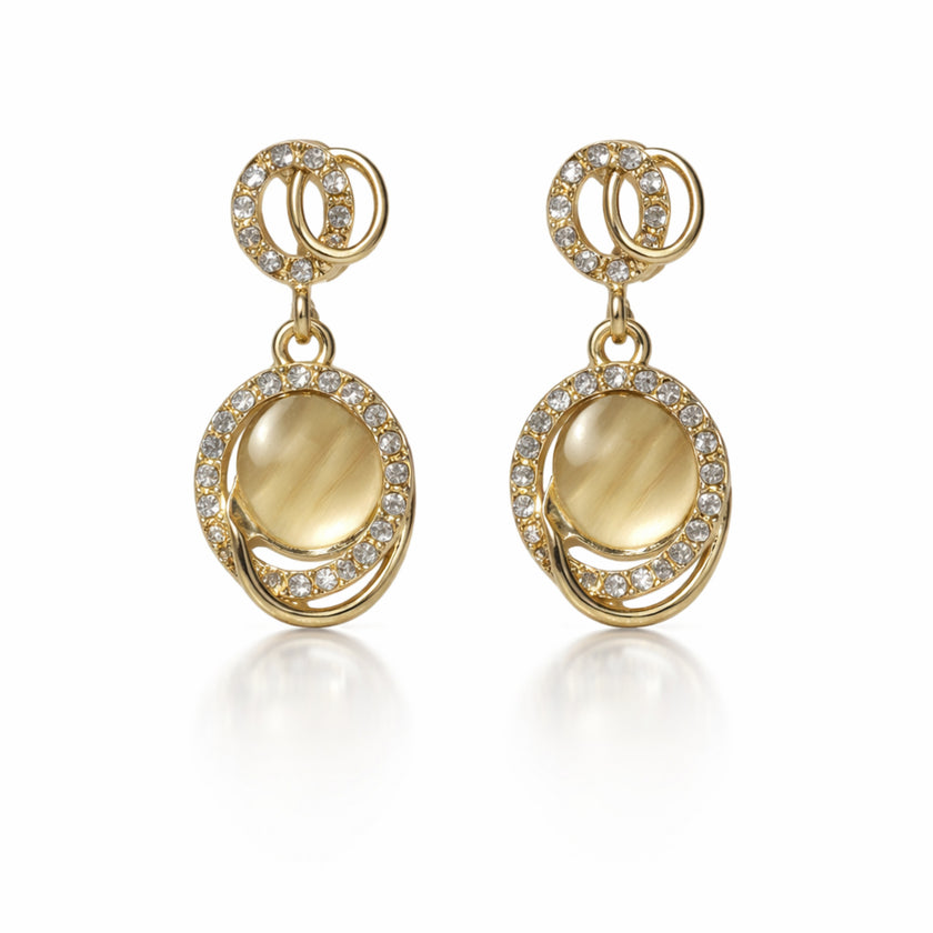 Golden Orbit Drop Earrings