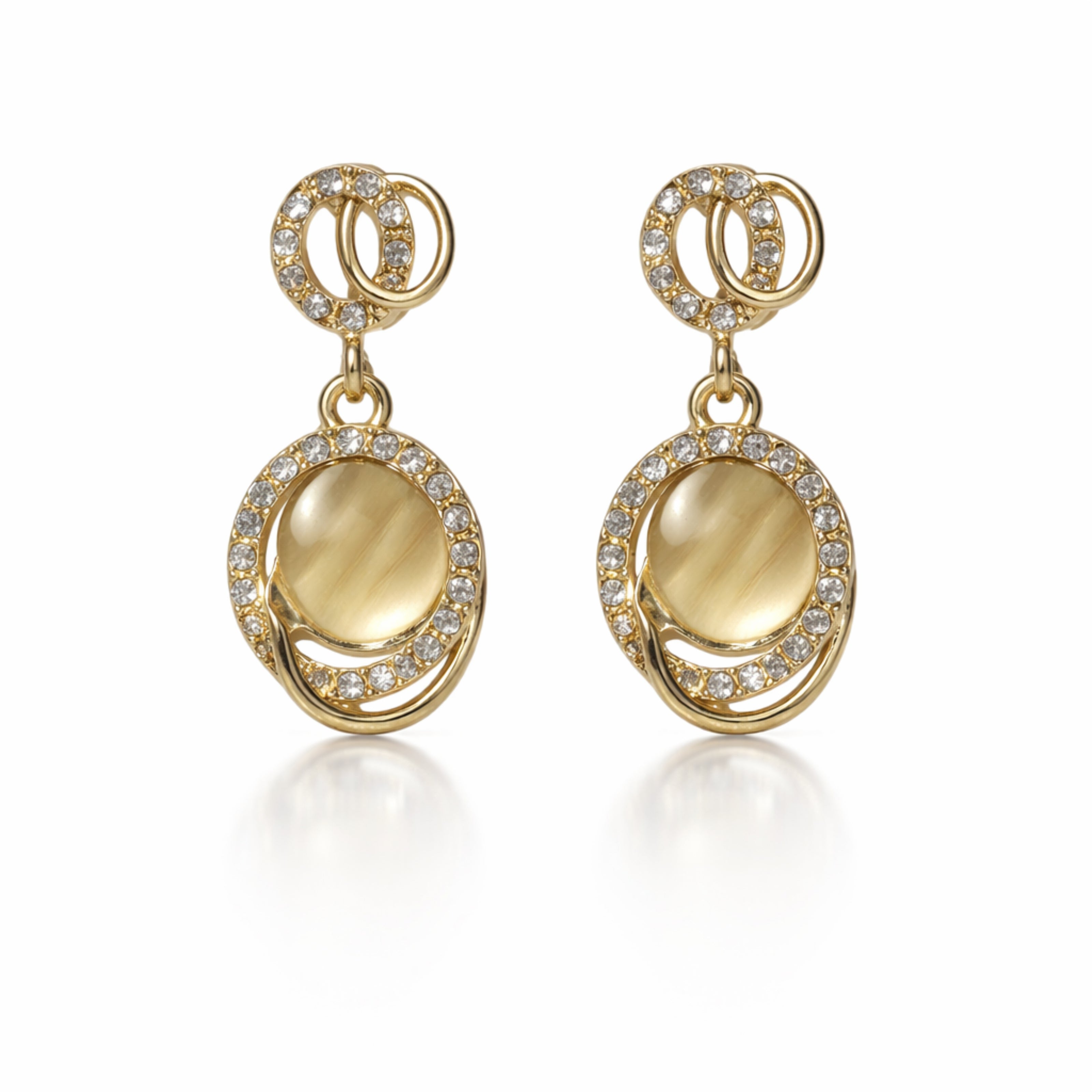 Golden Orbit Drop Earrings