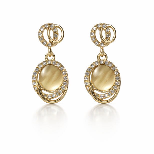 Golden Orbit Drop Earrings