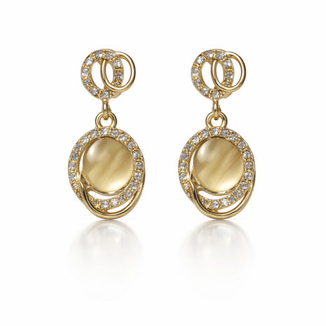 Golden Orbit Drop Earrings