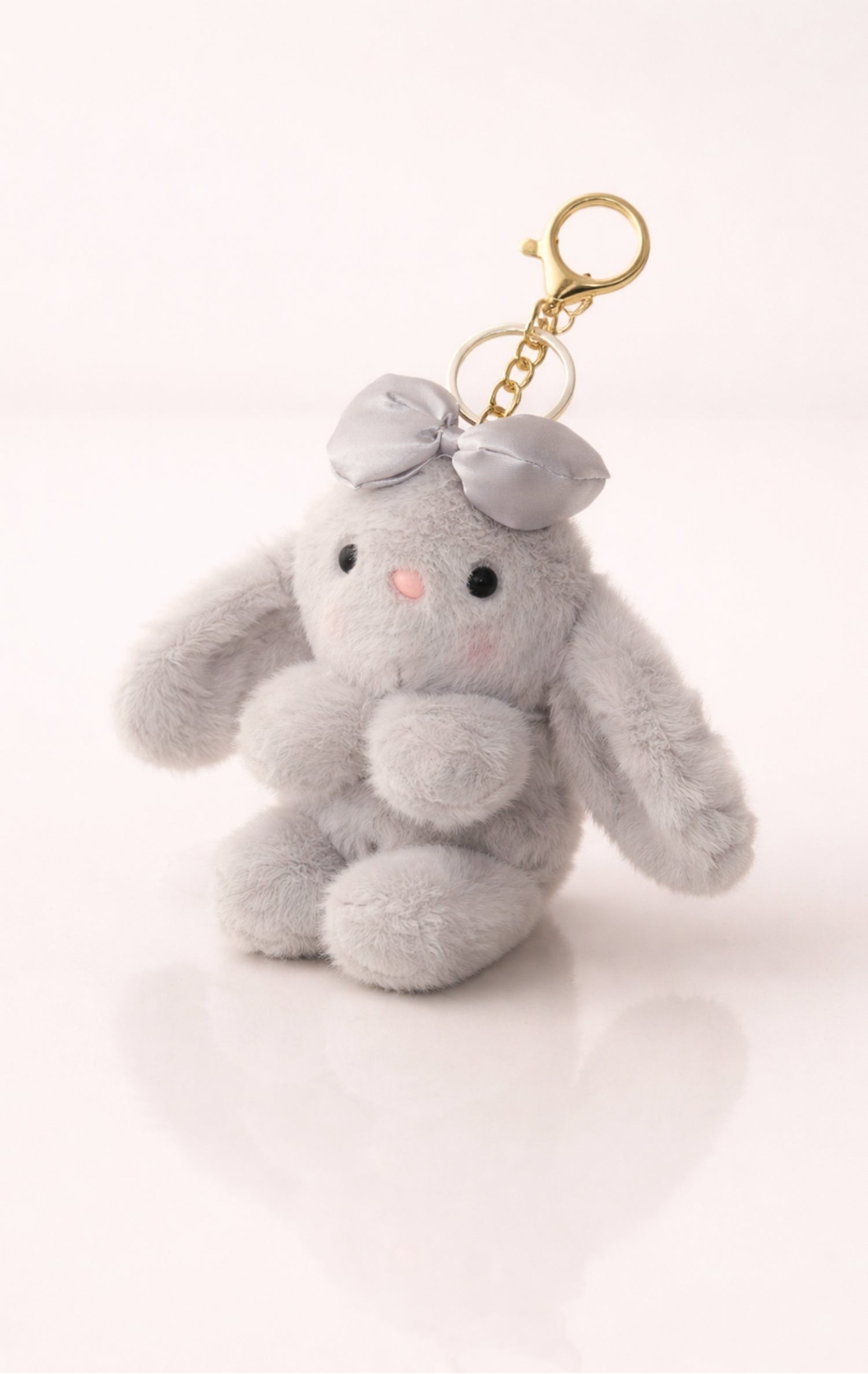 Grey Bow Bunny Plush