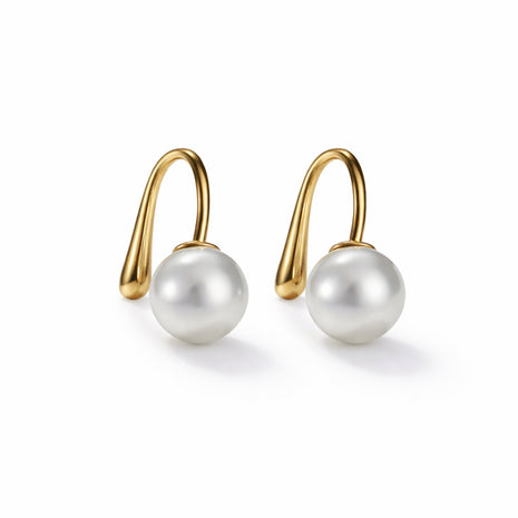 Golden Pearl Curve Earrings