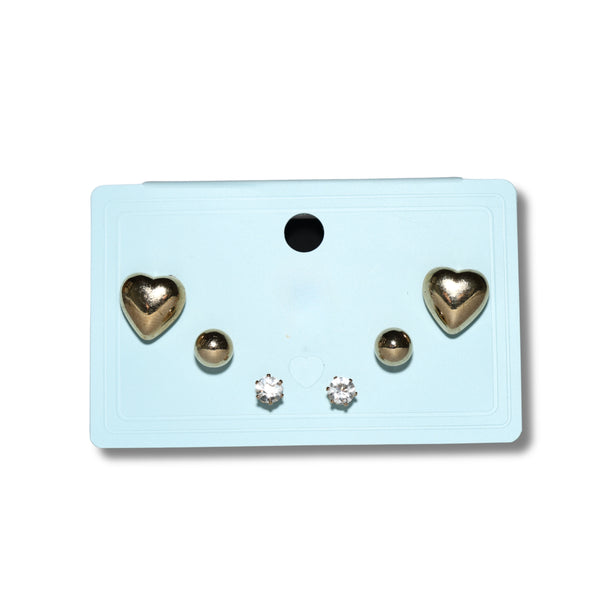 Heart & Ball Elegance Stud Set