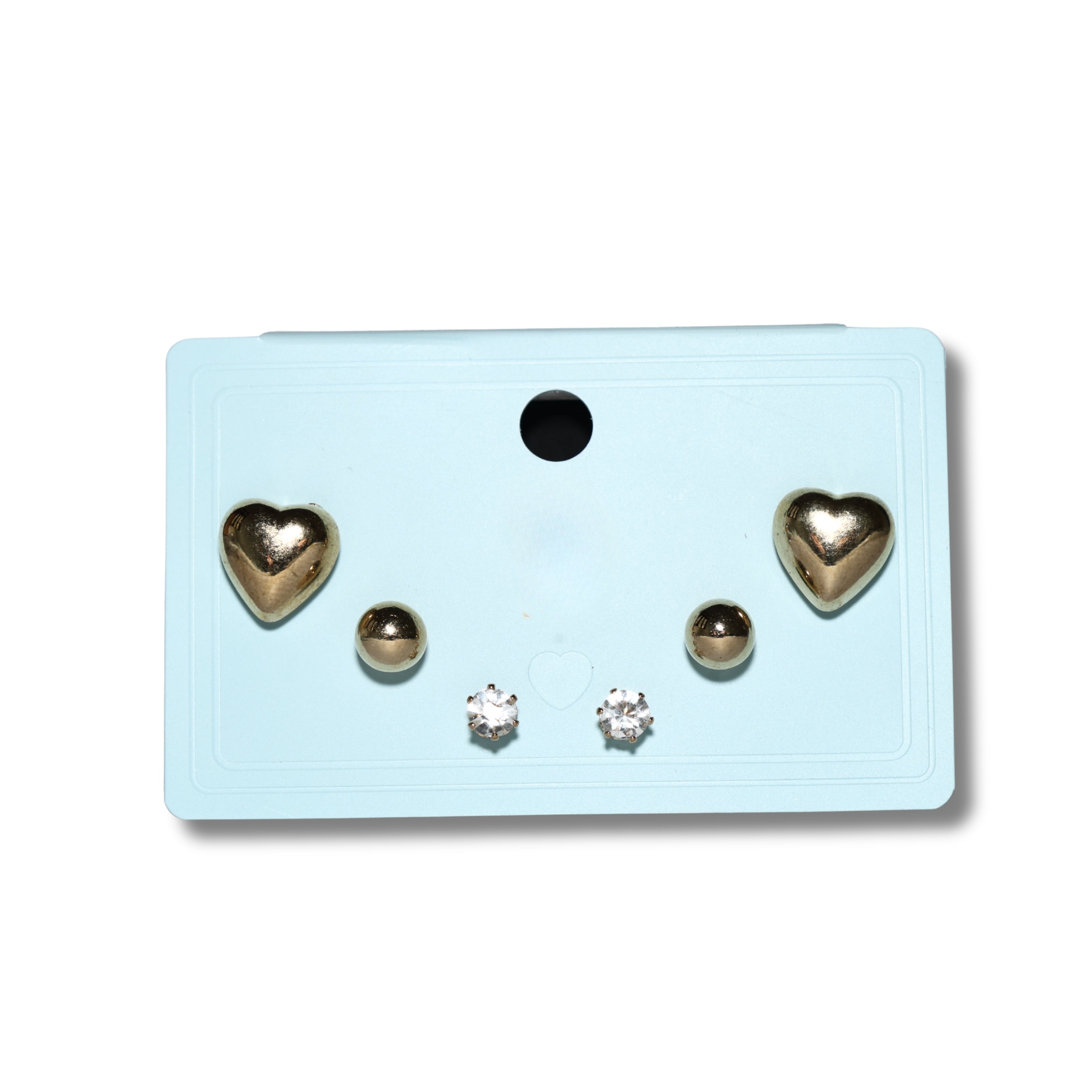 Heart & Ball Elegance Stud Set