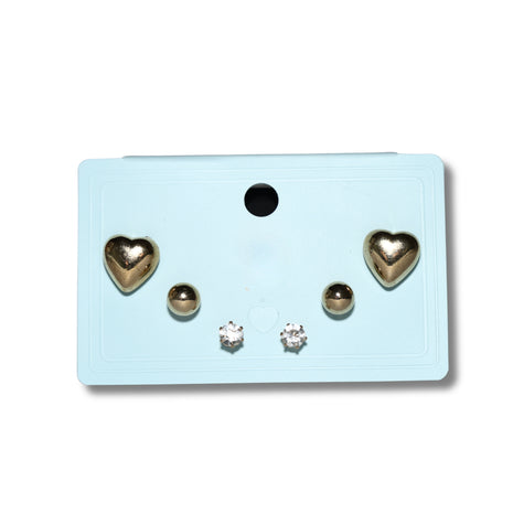 Heart & Ball Elegance Stud Set