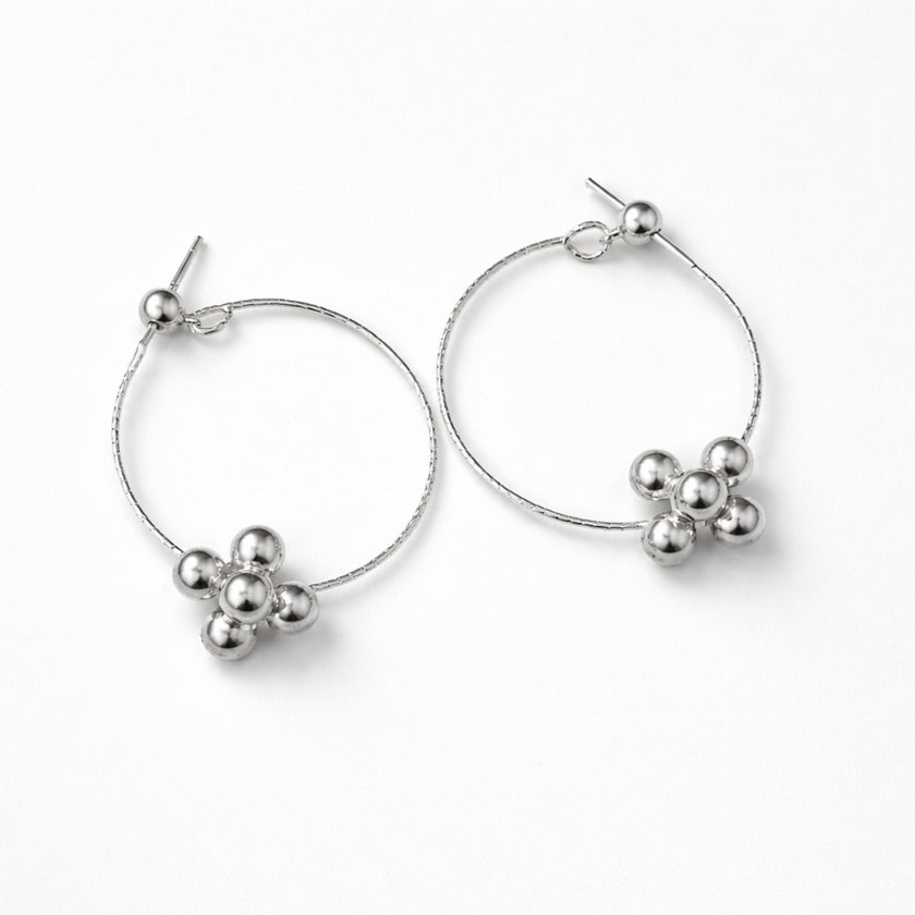 Cloud Cluster Hoop Earrings