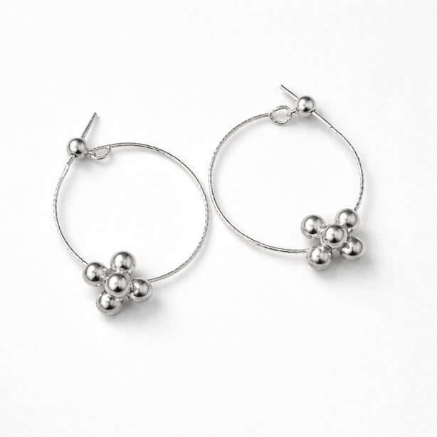 Cloud Cluster Hoop Earrings