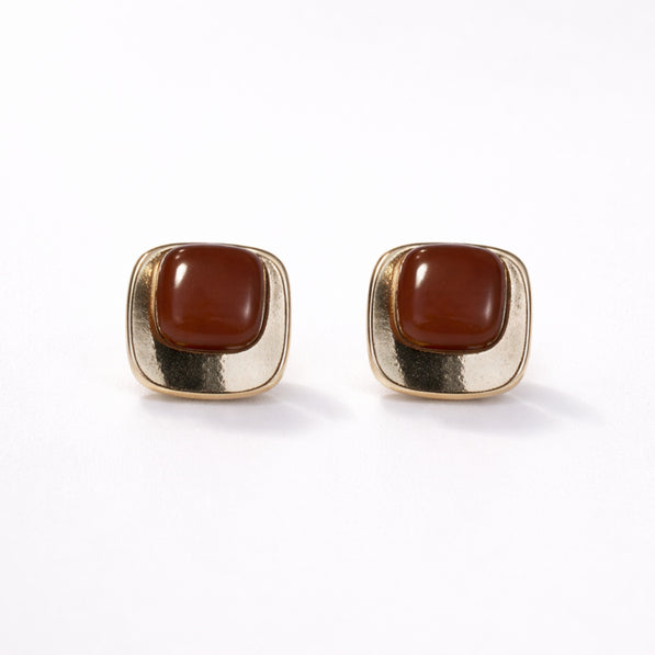Bronze Block Earrings