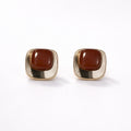 Bronze Block Earrings