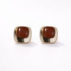 Bronze Block Earrings