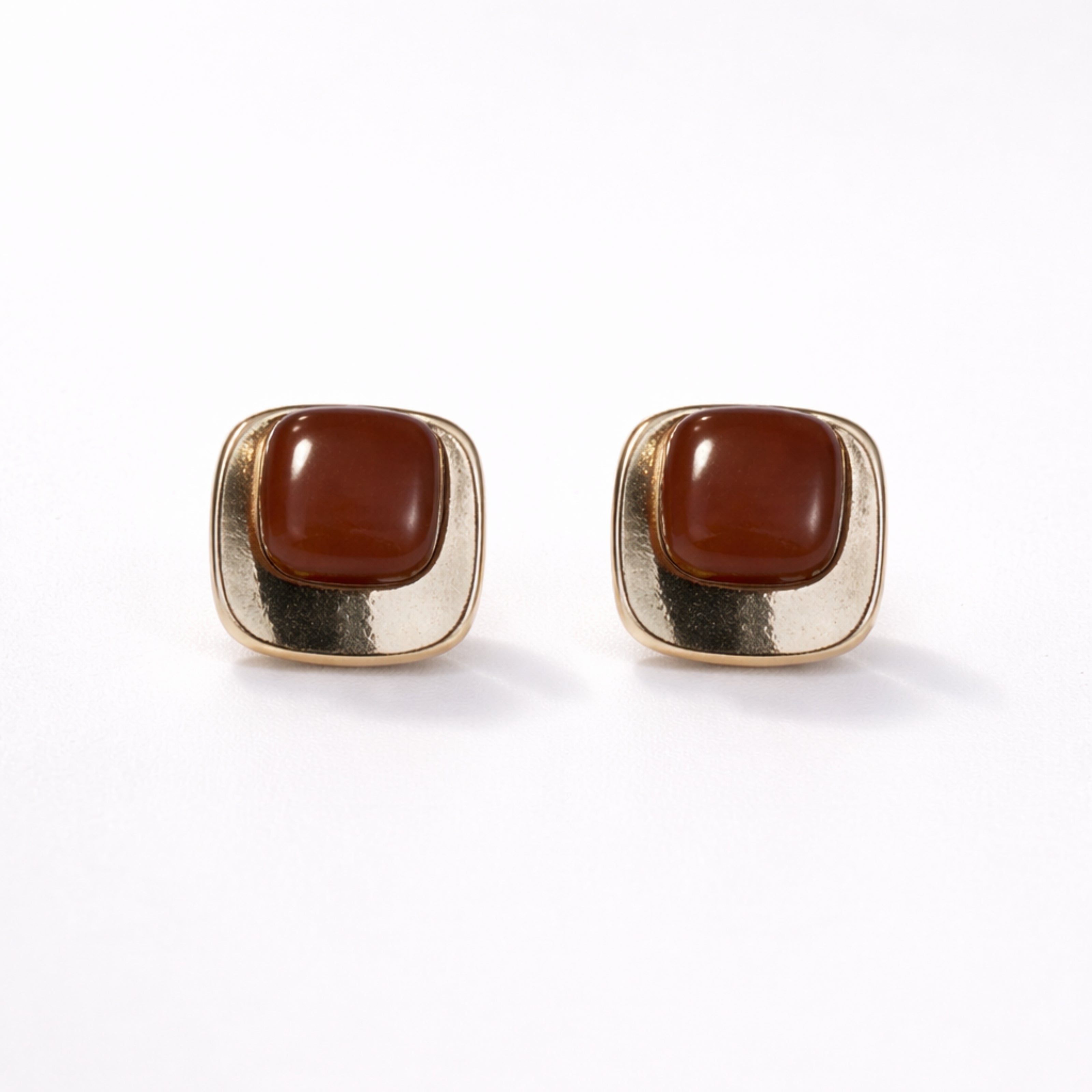 Bronze Block Earrings