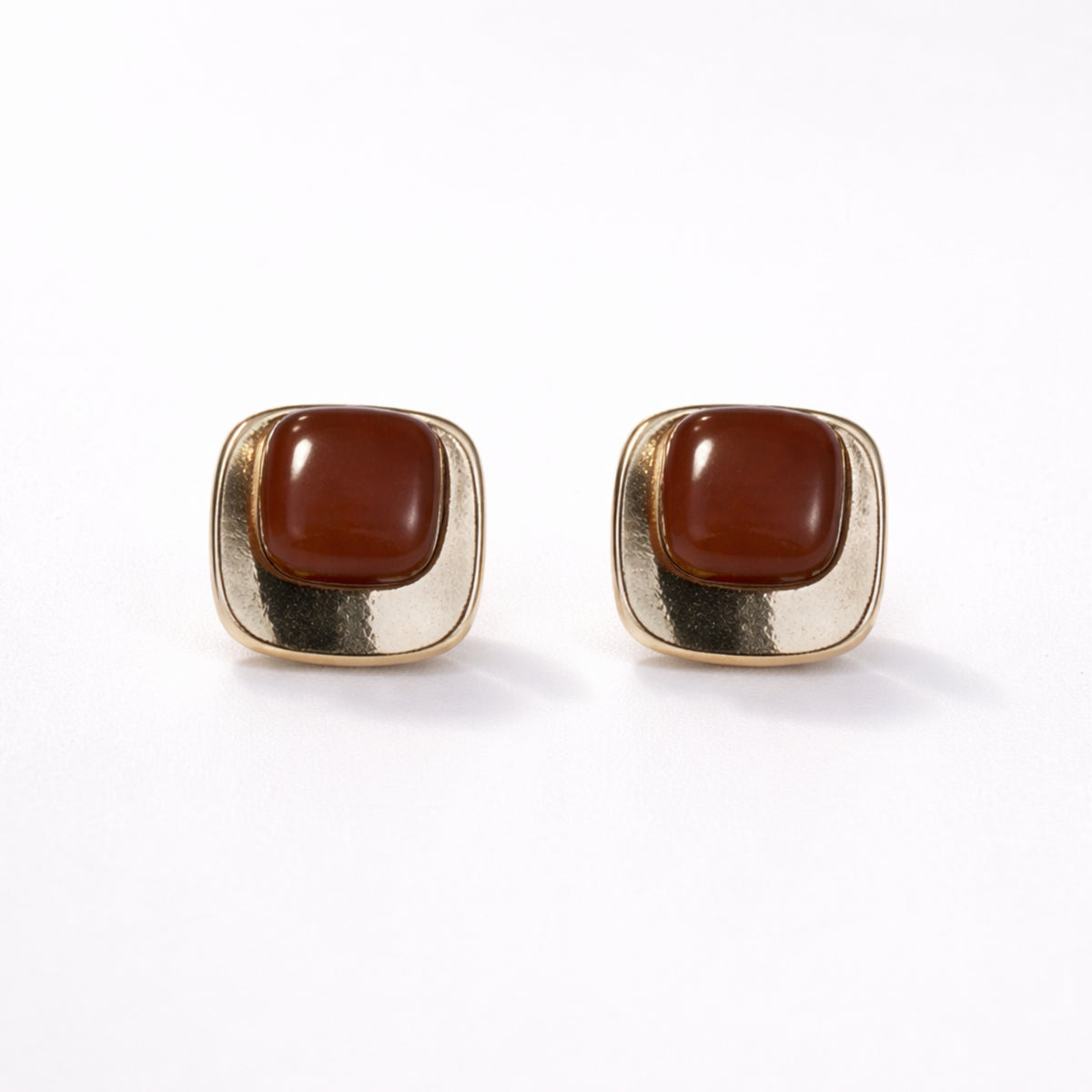 Bronze Block Earrings