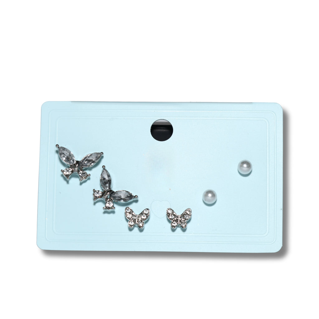 Papillon Crystal Stud Set