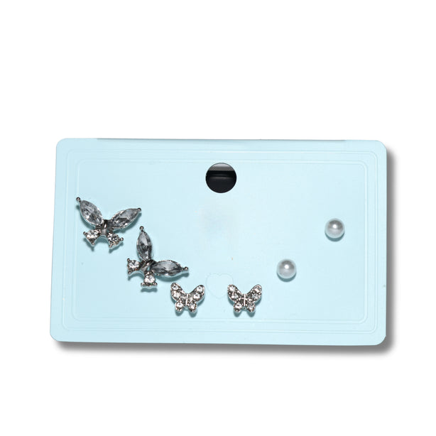 Papillon Crystal Stud Set