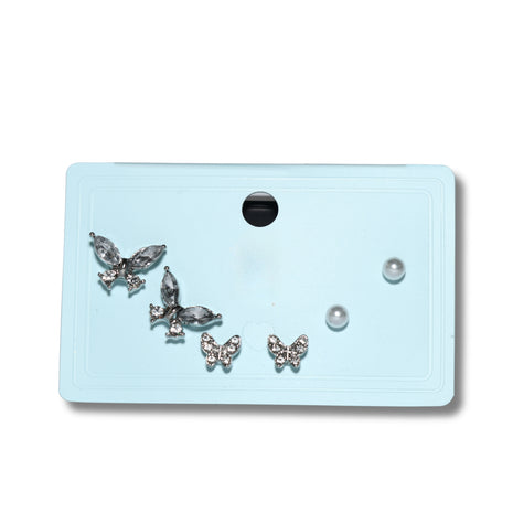 Papillon Crystal Stud Set
