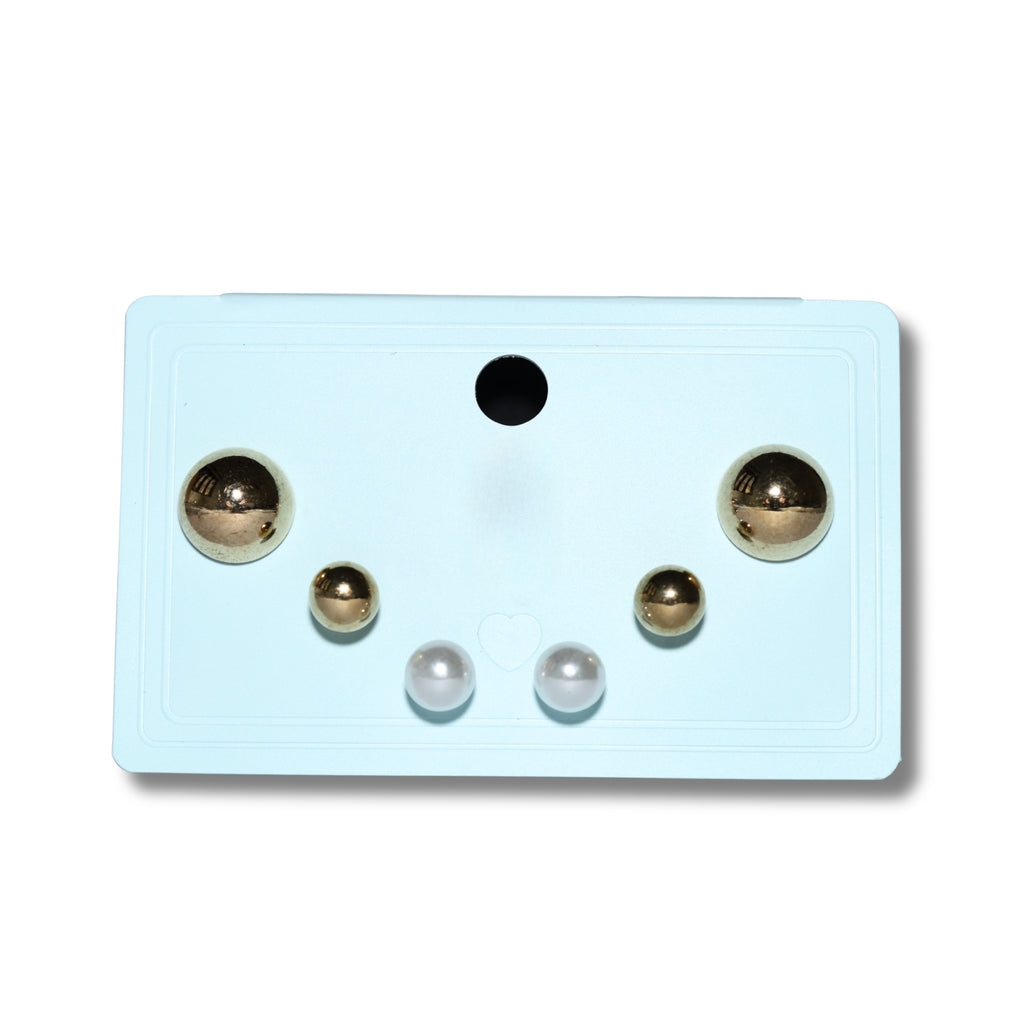 Golden Sphere Trio Stud Set