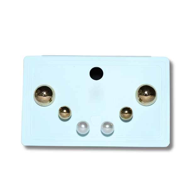 Golden Sphere Trio Stud Set