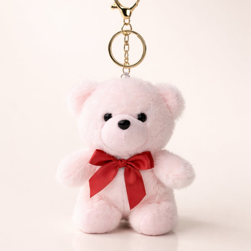 Pink Snowy Love Teddy Charm